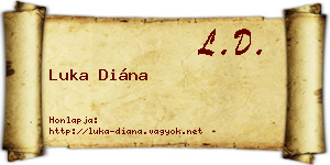 Luka Diána névjegykártya